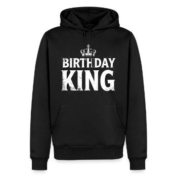 Birthday King Krone Herren Geburtstag Outfit - Männer Premium Bio Hoodie - Schwarz - Vorne - Nico (187cm)