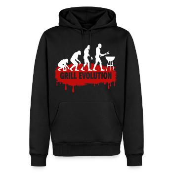 Grill Evolution : Drôle de Grill Master Dicton - Sweat à capuche Premium bio Homme - noir - Devant - Nico (187cm)