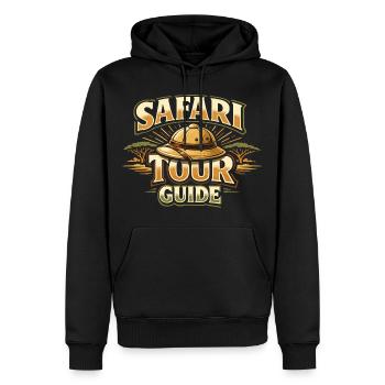 Guide touristique de safari, costumes, Carnaval, Zoo d’Afrique - Sweat à capuche Premium bio Homme - noir - Devant - Nico (187cm)