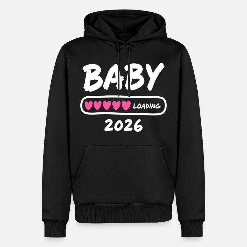 Baby Loading 2026 Schwangerschaft Eltern - Männer Premium Bio Hoodie - Schwarz