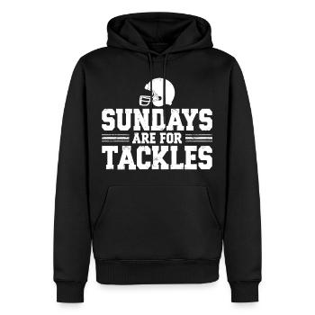 Sundays are for Tackles Football Fan Sport - Men’s Premium Organic Hoodie - black - Front - Nico (187cm)