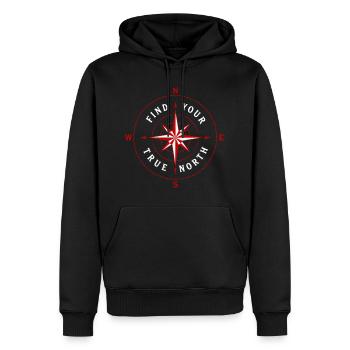 Trouvez votre véritable symbole de la rose des vents de la boussole nord - Sweat à capuche Premium bio Homme - noir - Devant - Nico (187cm)