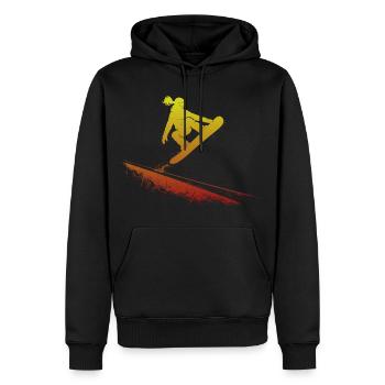 Snowboarderin Slopestyle Action Freestyle Sprung - Männer Premium Bio Hoodie - Schwarz - Vorne - Nico (187cm)