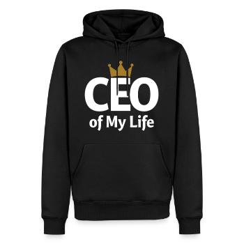 Déclaration du PDG de My Life Krone - Sweat à capuche Premium bio Homme - noir - Devant - Nico (187cm)