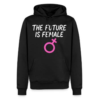 Dicton féminin Empowerment Girl Power - Sweat à capuche Premium bio Homme - noir - Devant - Nico (187cm)