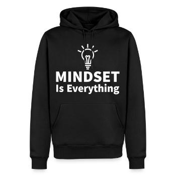 Mindset is everything Glühbirne Motivation Erfolg - Männer Premium Bio Hoodie - Schwarz - Vorne - Nico (187cm)
