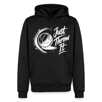 Just Throw It Boule Petanque Sport - Männer Premium Bio Hoodie - Schwarz - Vorne - Nico (187cm)