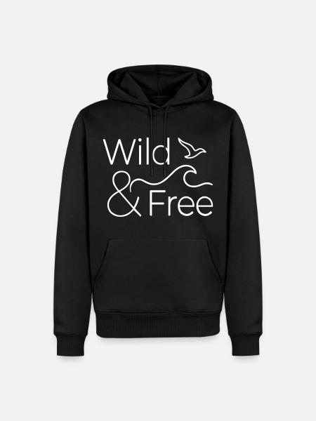 Wild and Free - Männer Premium Bio Hoodie - Schwarz
