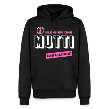 Mutti Number One Deluxe Beste Familie Beste Mutti - Männer Premium Bio Hoodie - Schwarz - Vorne - Nico (187cm)