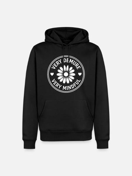 Very Demure Very Mindful Achtsamkeit Spruch - Männer Premium Bio Hoodie - Schwarz