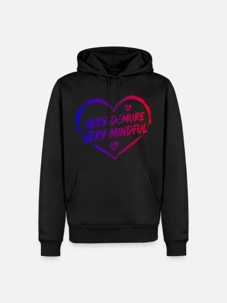 Very Demure Very Mindful Achtsamkeit Spruch - Männer Premium Bio Hoodie - Schwarz