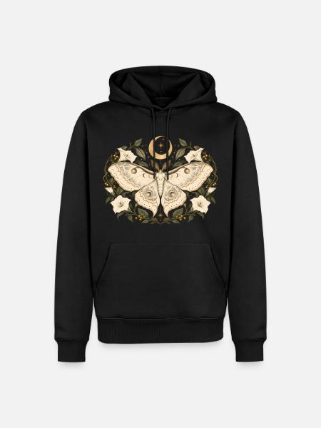 Sternenfalter mit Blüten - Männer Premium Bio Hoodie - Schwarz