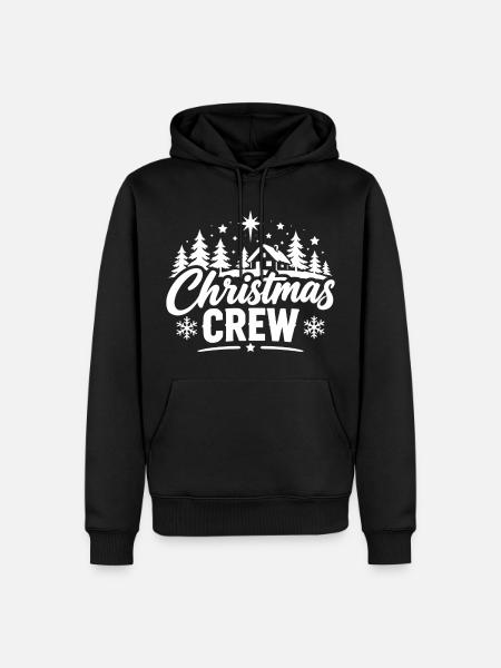 Christmas Crew Hütte - Männer Premium Bio Hoodie - Schwarz