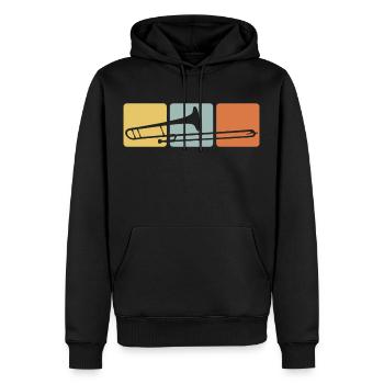 Trombone T-Shirt Trombone Player Gift Retro - Sweat à capuche Premium bio Homme - noir - Devant - Nico (187cm)