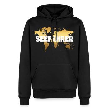 Fun Day of the Seafarer 2025 papa party humour marin - Sweat à capuche Premium bio Homme - noir - Devant - Nico (187cm)