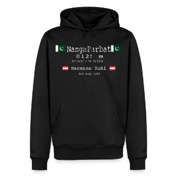 NangaParbat20-01white and the first climbers - Men’s Premium Organic Hoodie - black - Front - Nico (187cm)