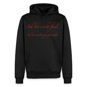 ich bin nicht faul - Männer Premium Bio Hoodie - Schwarz - Vorne - Nico (187cm)