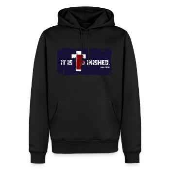 It Is Finished - Men’s Premium Organic Hoodie - black - Front - Nico (187cm)