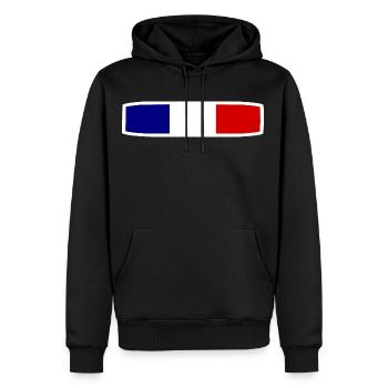 FRANKREICH - Männer Premium Bio Hoodie - Schwarz - Vorne - Nico (187cm)