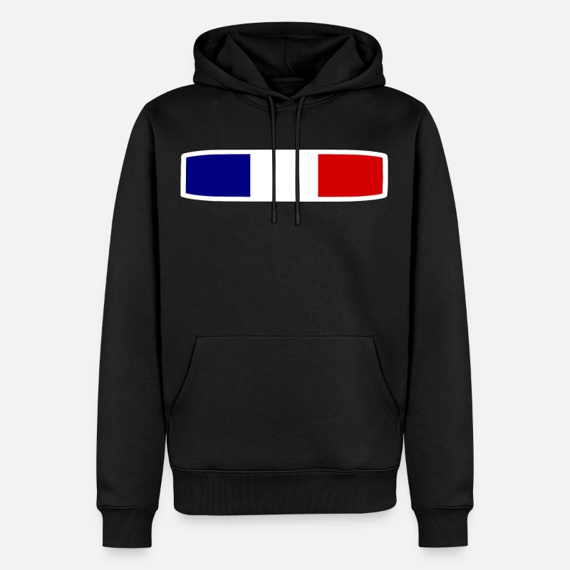 FRANCE - Sweat à capuche Premium bio Homme - noir