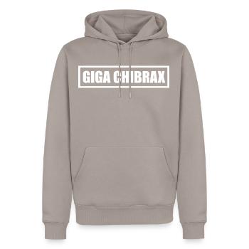 giga chibrax | cadeau beauf énorme bite - Sweat à capuche Premium bio Homme - taupe - Devant - Nico (187cm)