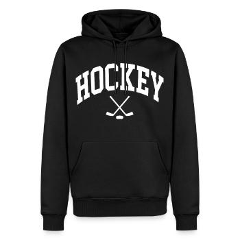 Hockey sur glace - Sweat à capuche Premium bio Homme - noir - Devant - Nico (187cm)
