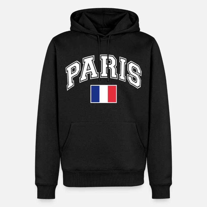 Drapeau de Paris - Sweat à capuche Premium bio Homme - noir