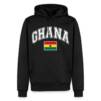 Ghana Flagge - Männer Premium Bio Hoodie - Schwarz - Vorne - Nico (187cm)