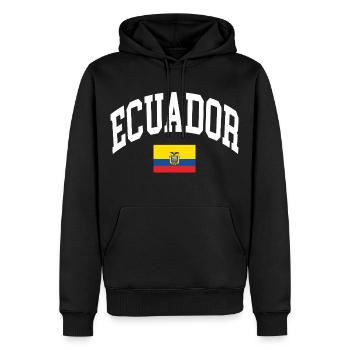 Drapeau de l’Équateur - Sweat à capuche Premium bio Homme - noir - Devant - Nico (187cm)