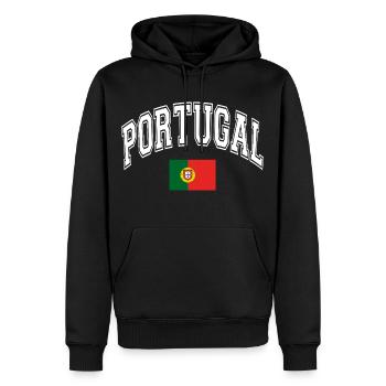 Drapeau du Portugal - Sweat à capuche Premium bio Homme - noir - Devant - Nico (187cm)