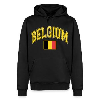 Drapeau de la Belgique - Sweat à capuche Premium bio Homme - noir - Devant - Nico (187cm)