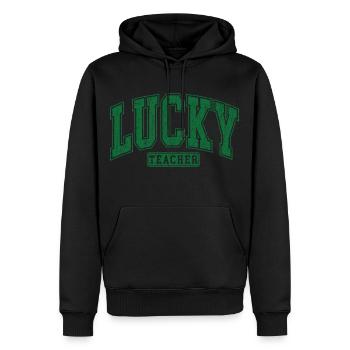 Lehrer Heartbeat Herzschlag PROFESSEUR CHANCEUX - Sweat à capuche Premium bio Homme - noir - Devant - Nico (187cm)