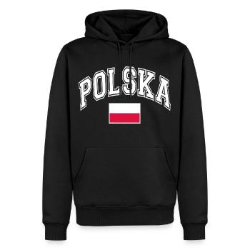 Drapeau de la Pologne - Sweat à capuche Premium bio Homme - noir - Devant - Nico (187cm)