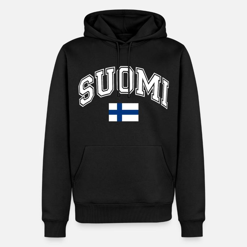 Drapeau de la Finlande - Sweat à capuche Premium bio Homme - noir