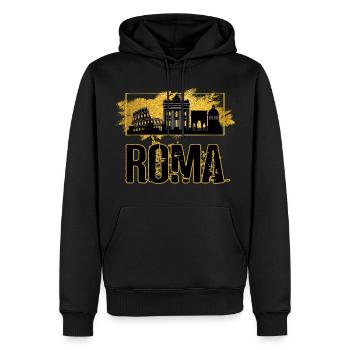 Rom Roma Italien Stadt Skyline Gold Heimat Liebe - Männer Premium Bio Hoodie - Schwarz - Vorne - Nico (187cm)