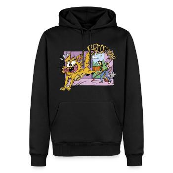 Aspirateur de chat Drôle Humour Bande Dessinée Dessin Animé - Sweat à capuche Premium bio Homme - noir - Devant - Nico (187cm)