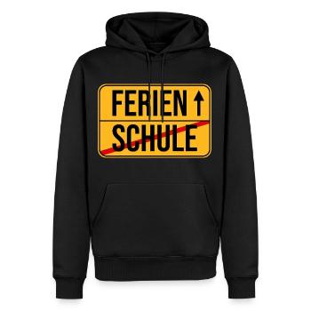 Ortsschild Ferien Schule Sommerferien Urlaub - Männer Premium Bio Hoodie - Schwarz - Vorne - Nico (187cm)