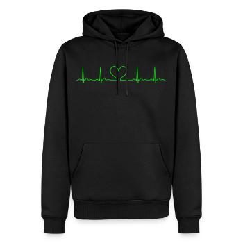 Ekg / ecg heart film - Men’s Premium Organic Hoodie - black - Front - Nico (187cm)