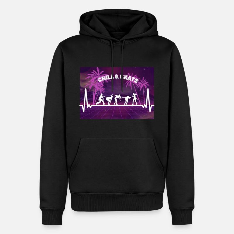 Inline Skate mit Herzschlag... - Männer Premium Bio Hoodie - Schwarz