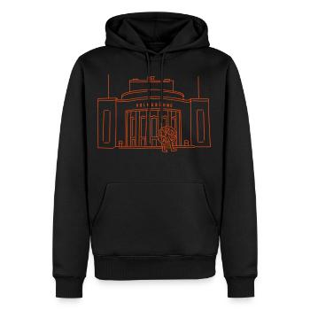 Volksbühne Berlin - Sweat à capuche Premium bio Homme - noir - Devant - Nico (187cm)