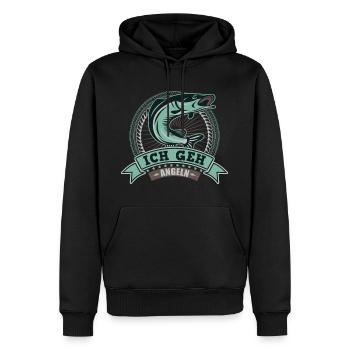 Fischen angeln Angler Angel Hobby - Männer Premium Bio Hoodie - Schwarz - Vorne - Nico (187cm)