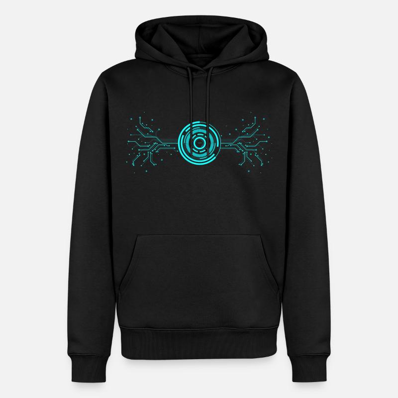 Gamer CPU Computer Loading Design - Männer Premium Bio Hoodie - Schwarz
