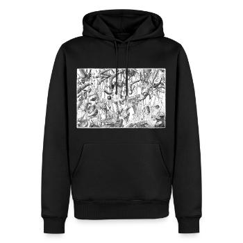 Pipe is Life Dark - Men’s Premium Organic Hoodie - black - Front - Nico (187cm)