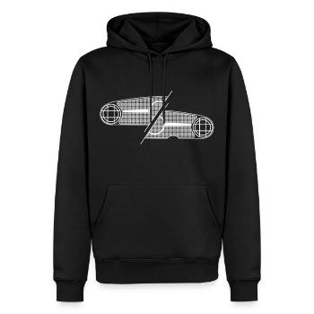 Unimog - Oldtimer - Offroad - Dispositif moteur universel - Sweat à capuche Premium bio Homme - noir - Devant - Nico (187cm)