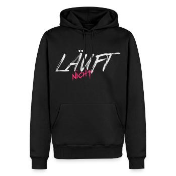 Läuft.. nicht | Motivation lustig - Männer Premium Bio Hoodie - Schwarz - Vorne - Nico (187cm)