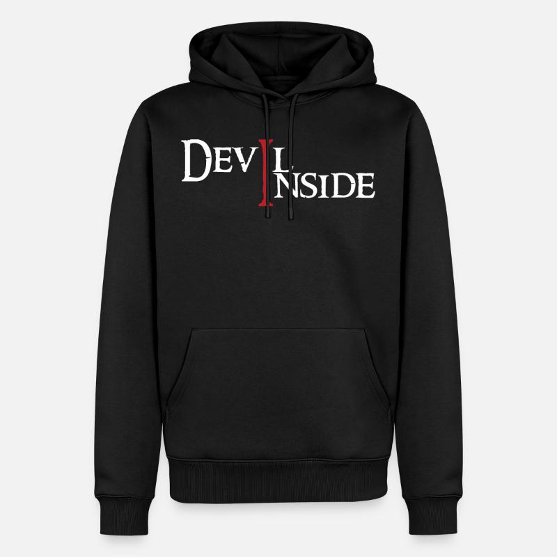 Devil Inside négatif - Sweat à capuche Premium bio Homme - noir
