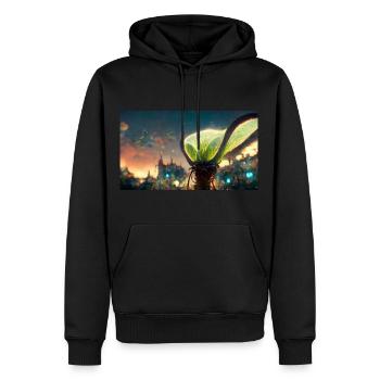 Futuristische Venusfliegenfalle - Männer Premium Bio Hoodie - Schwarz - Vorne - Nico (187cm)