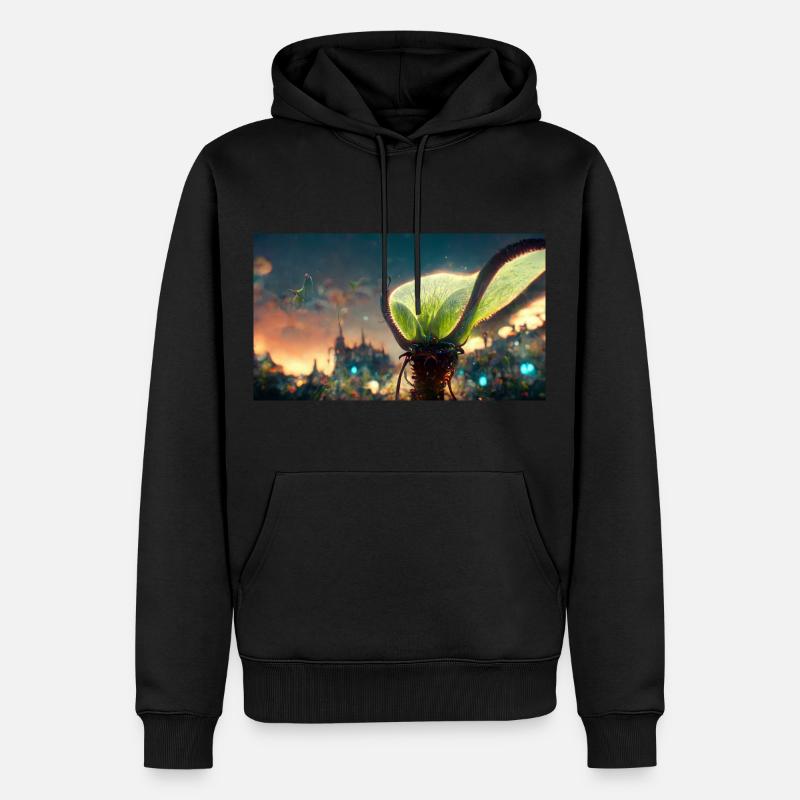 Futuristic Venus flytrap - Men’s Premium Organic Hoodie - black