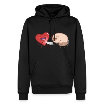 Cœur et l' - Sweat à capuche Premium bio Homme - noir - Devant - Nico (187cm)