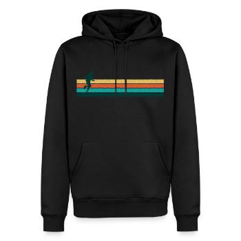 Running - Sweat à capuche Premium bio Homme - noir - Devant - Nico (187cm)